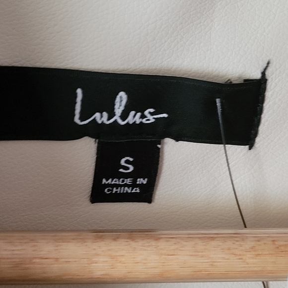 Lulus Beige Vegan Leather Moto Jacket Small - Picture 9 of 10